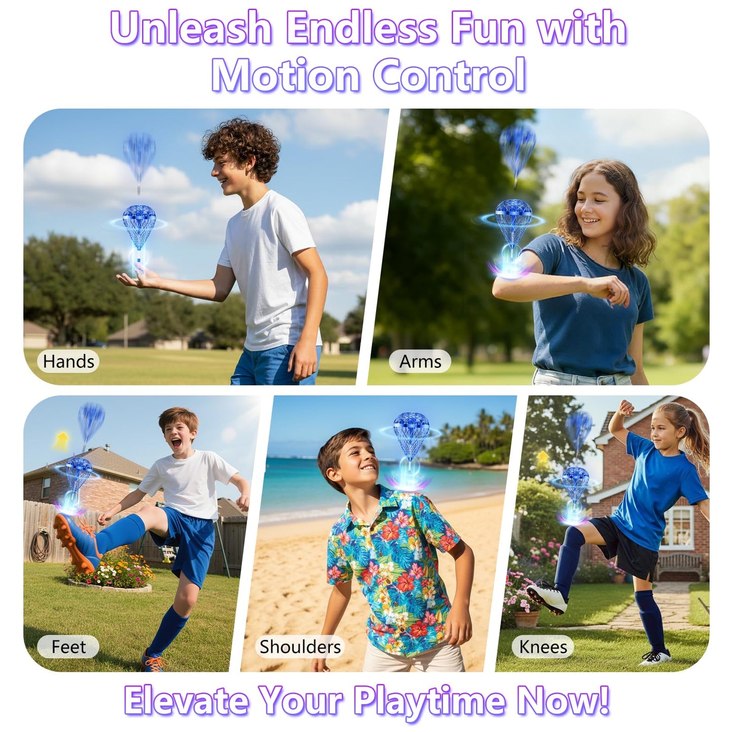 Tikduck 2026 Flying Bouncing Ball — USB Rechargeable, Hand-Controlled Interactive Orb (Indoor & Outdoor)