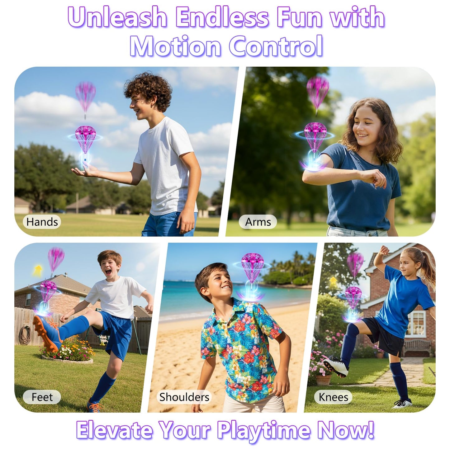 Tikduck 2026 Flying Bouncing Ball Toy – USB Rechargeable, Hand-Controlled with 3D Flips