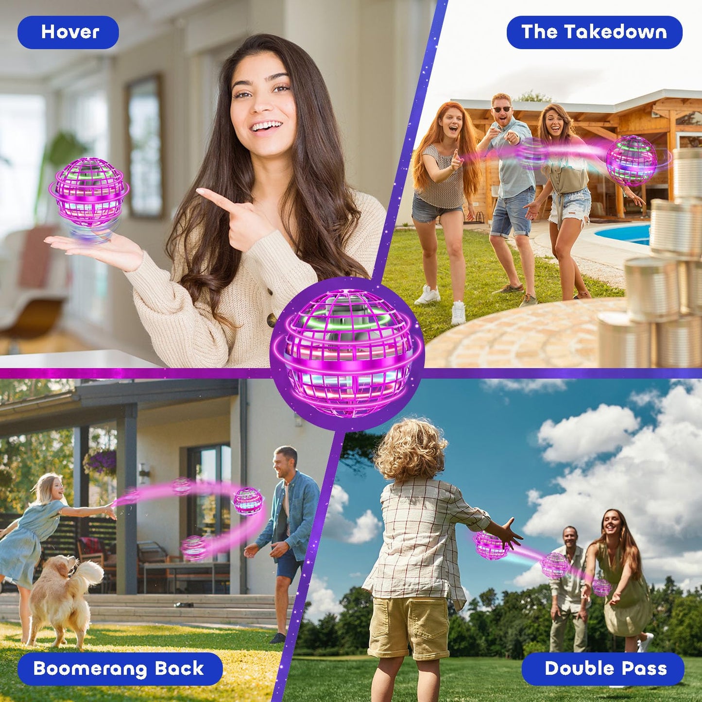 Tikduck Flying Orb Ball 2026 – Hand-Controlled Mini Drone with Boomerang Flight for Indoor & Outdoor Fun