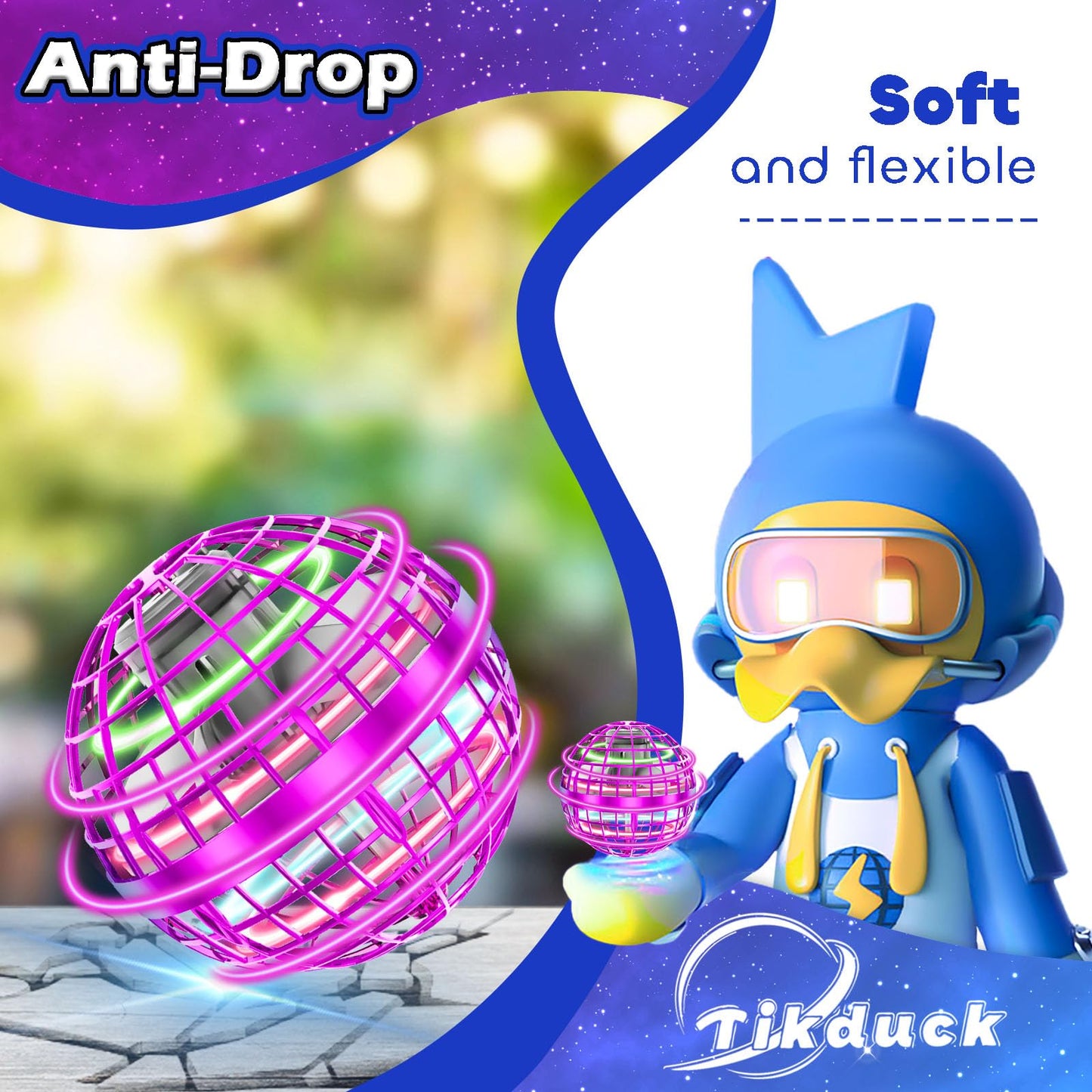 Tikduck Flying Orb Ball 2026 – Hand-Controlled Mini Drone with Boomerang Flight for Indoor & Outdoor Fun