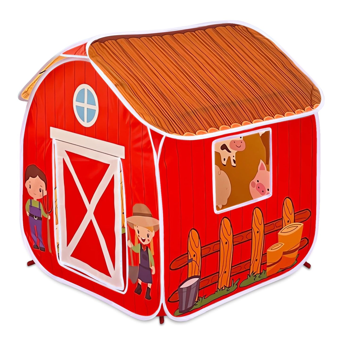 TikOnsYol Kids Play Tent - Pop Up Barn for Indoor & Outdoor Play