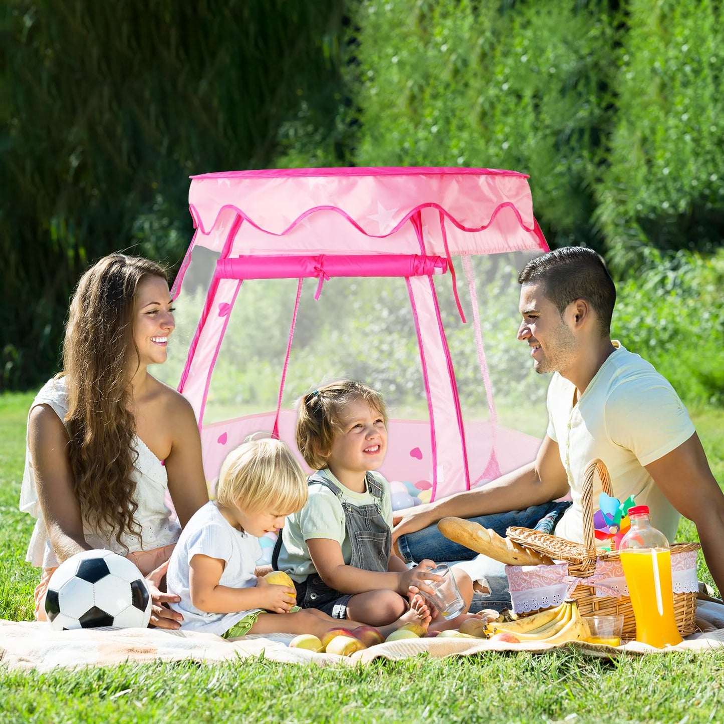 TIKTENT Pop Up Princess Tent with Colorful Star Lights — Indoor/Outdoor Play Tent for 1-3 Year Old Girls