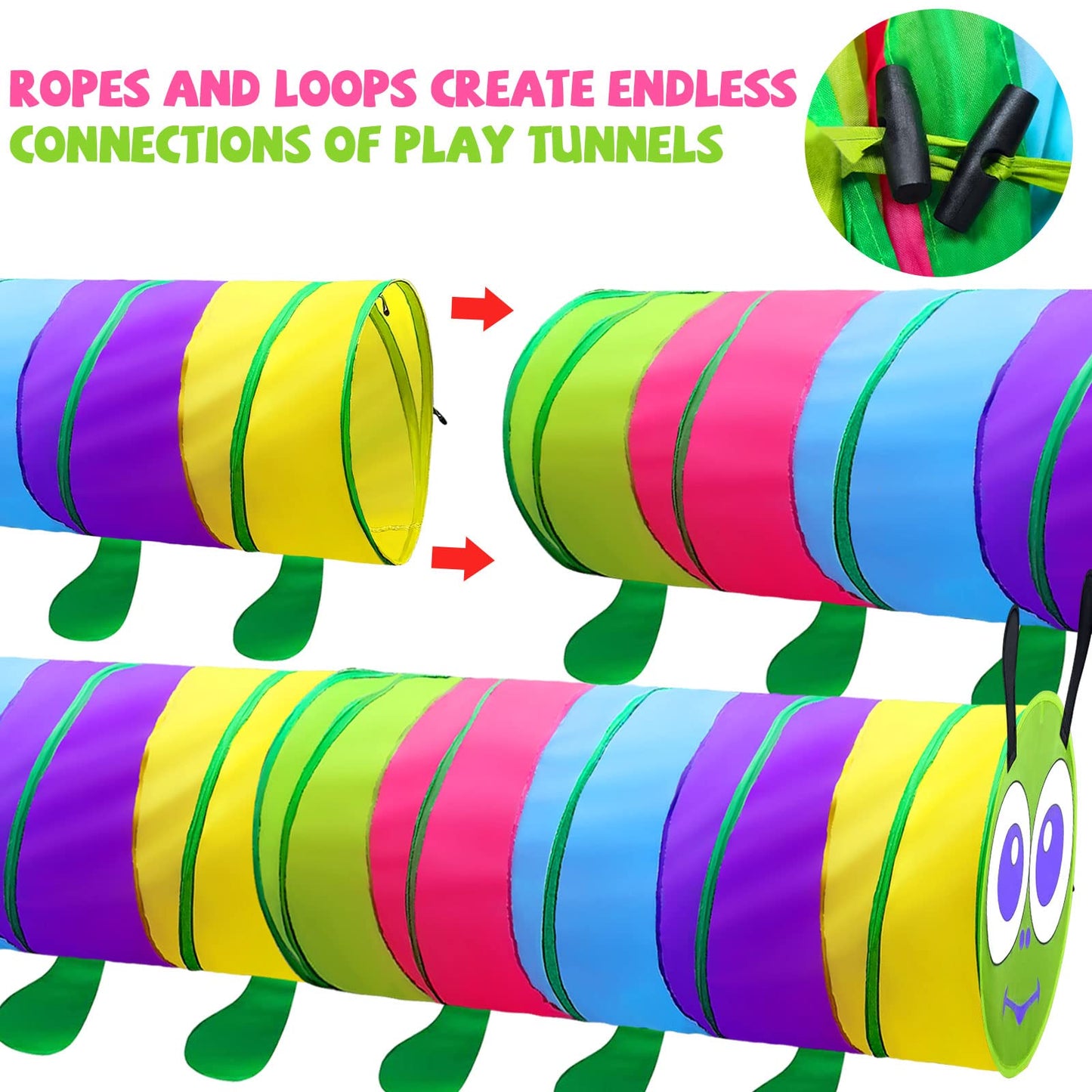 TIKTENT Kids Play Tunnel for Toddlers 1-3 (6 ft) – Pop-Up Crawling Toy for Indoor & Outdoor Play