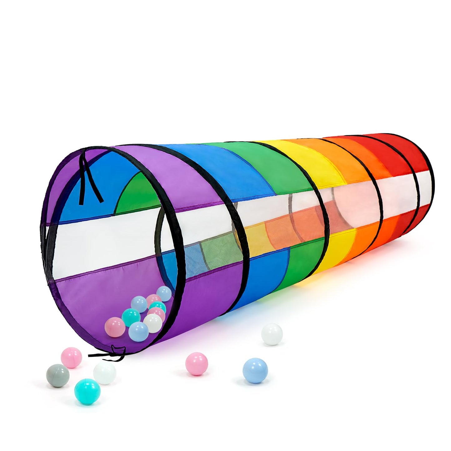 TIKTENT Kids Play Tunnel - 21-Inch Rainbow Pop-Up Indoor/Outdoor Tunnel for Toddlers, Babies & Pets