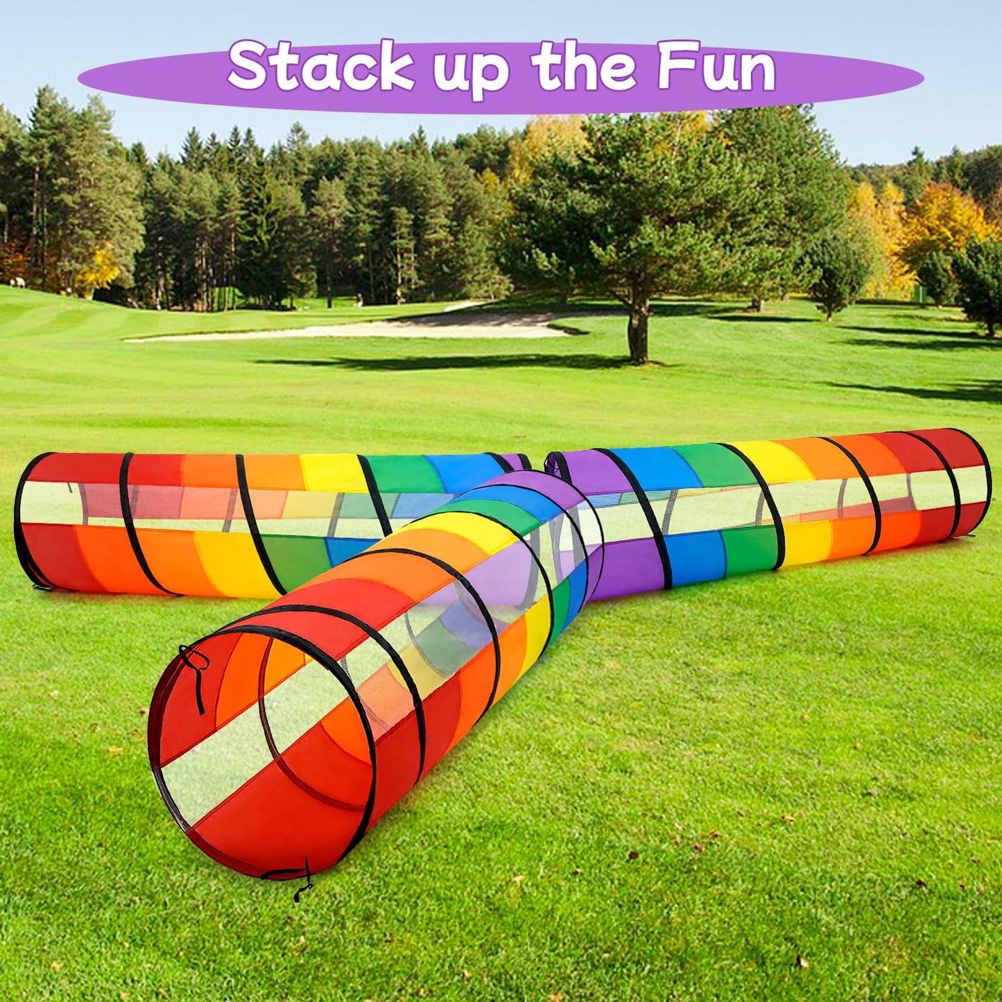 TIKTENT Kids Play Tunnel - 21-Inch Rainbow Pop-Up Indoor/Outdoor Tunnel for Toddlers, Babies & Pets