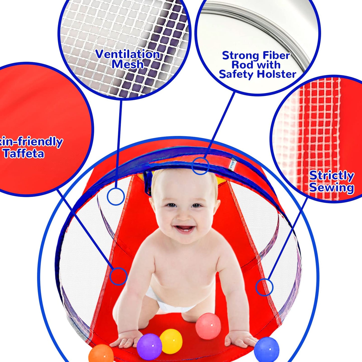 TIKTENT Kids Play Tunnel – 6ft Pop-Up Crawling Tunnel with Mesh Sides