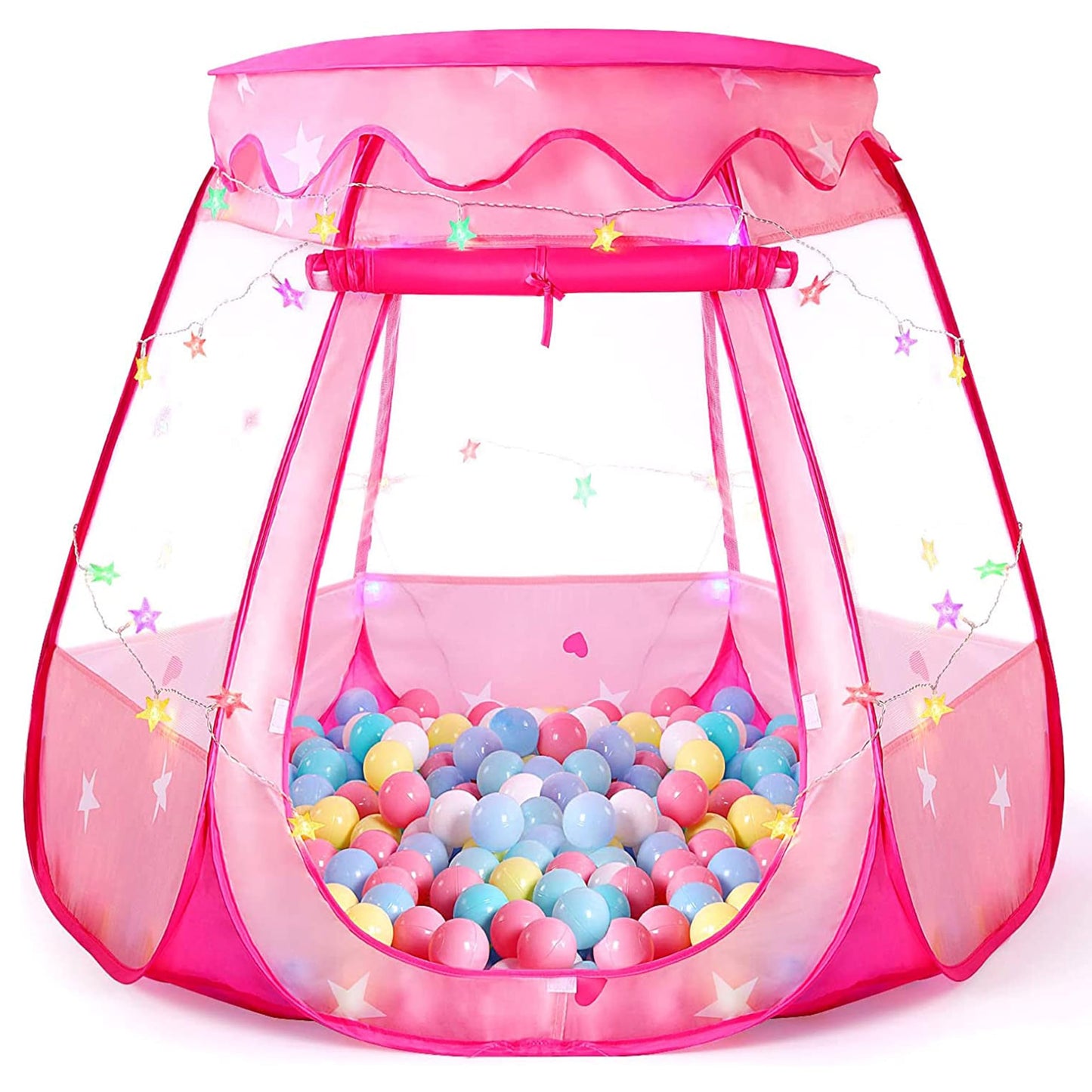 TIKTENT Pop Up Princess Tent with Colorful Star Lights — Indoor/Outdoor Play Tent for 1-3 Year Old Girls