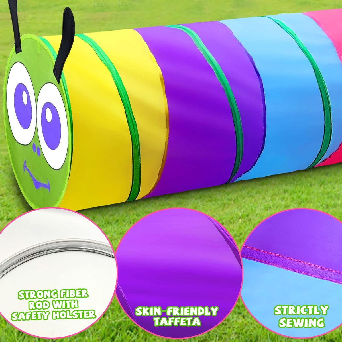 TIKTENT Kids Play Tunnel for Toddlers 1-3 (6 ft) – Pop-Up Crawling Toy for Indoor & Outdoor Play
