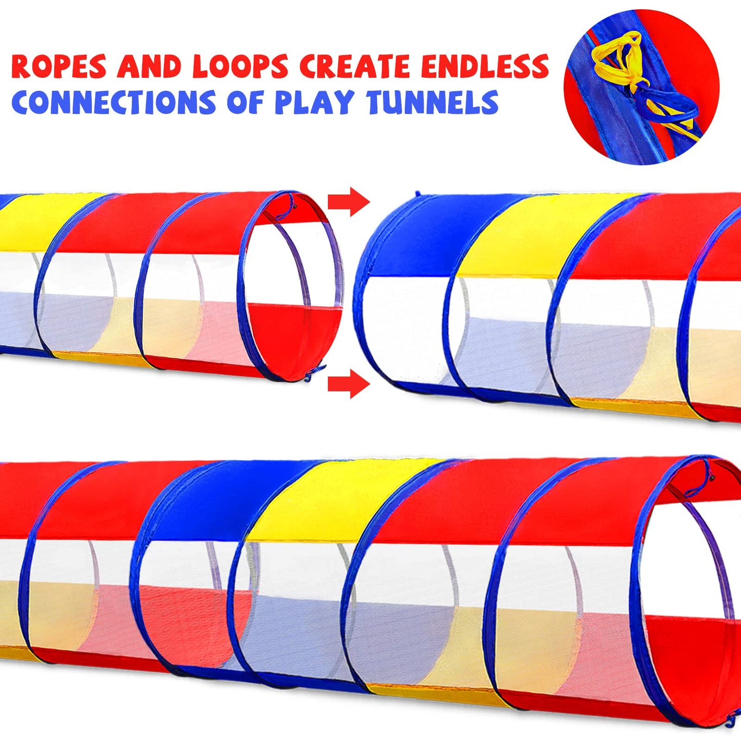 TIKTENT Kids Play Tunnel – 6ft Pop-Up Crawling Tunnel with Mesh Sides