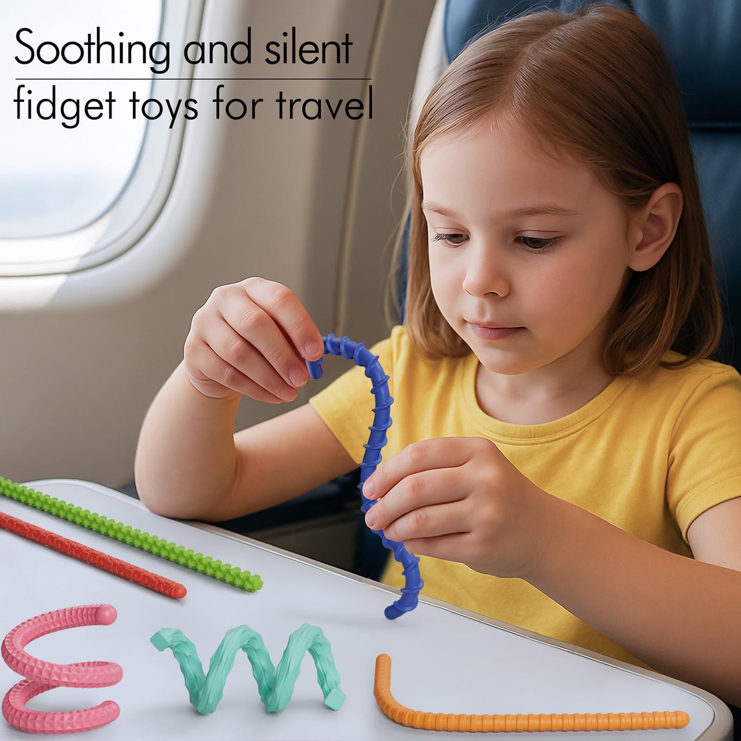 TIKWORK Sensory Fidget Toys – 6-Pack Flexible Fidget Sticks for Focus, Calm, and Portable Fun