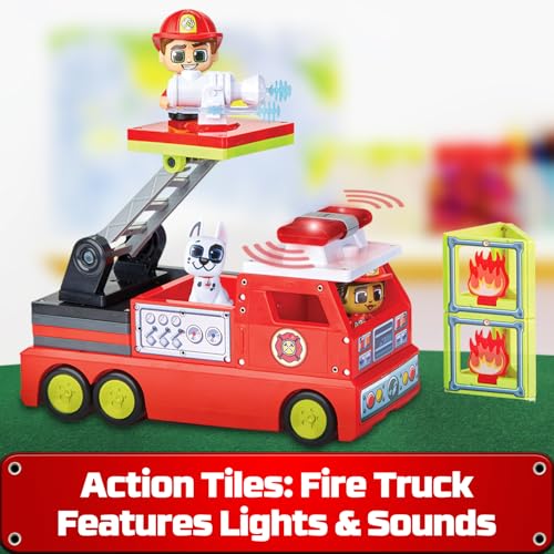 Tile Town Fire Station Magnetic Tiles Set – 66-Piece Kids Toy, Ages 3-6 | Amazon Exclusive