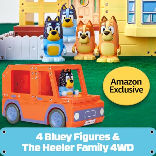 Tile Town Bluey Heeler Family Home Magnetic Tile Playset – 52-Piece STEM Tiles with Bluey & Bingo Figures