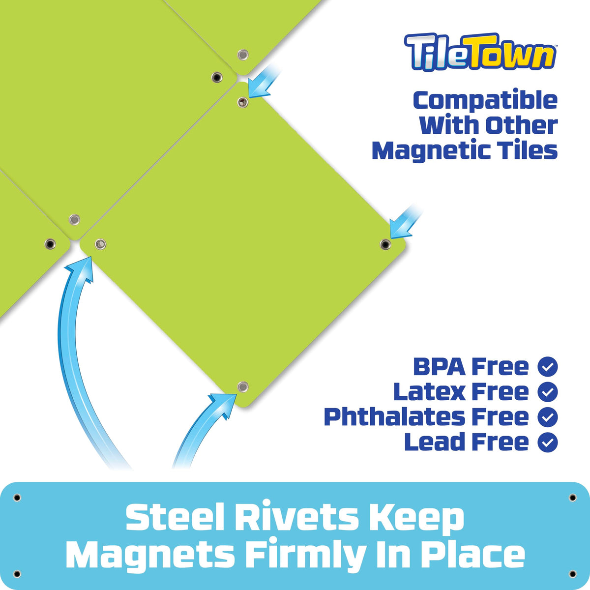 Tile Town Bluey Keepy Uppy Bingo 6-Piece Magnetic Tile Playset – Interactive STEM Toys