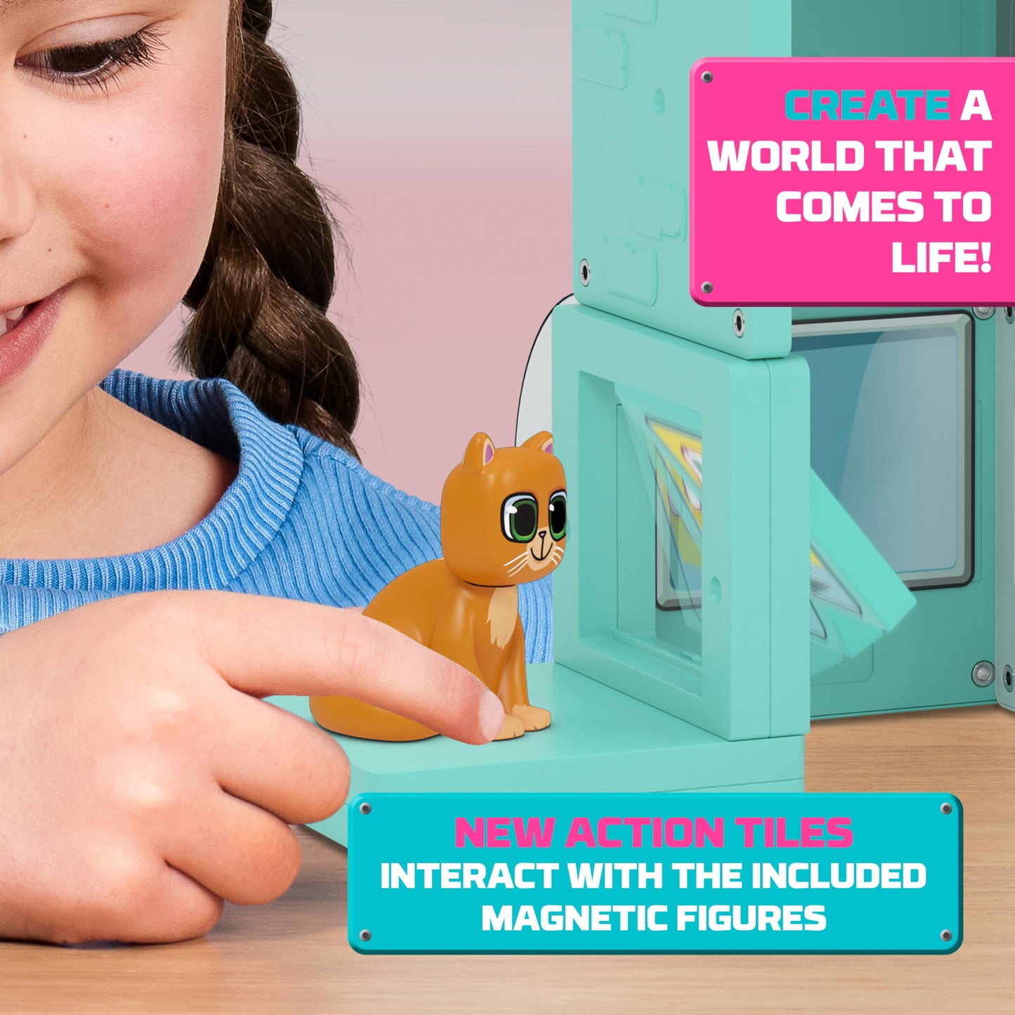 Tile Town Pet Vet Magnetic Tiles Set – 48-Piece with Sound & Lights, Ages 3-6