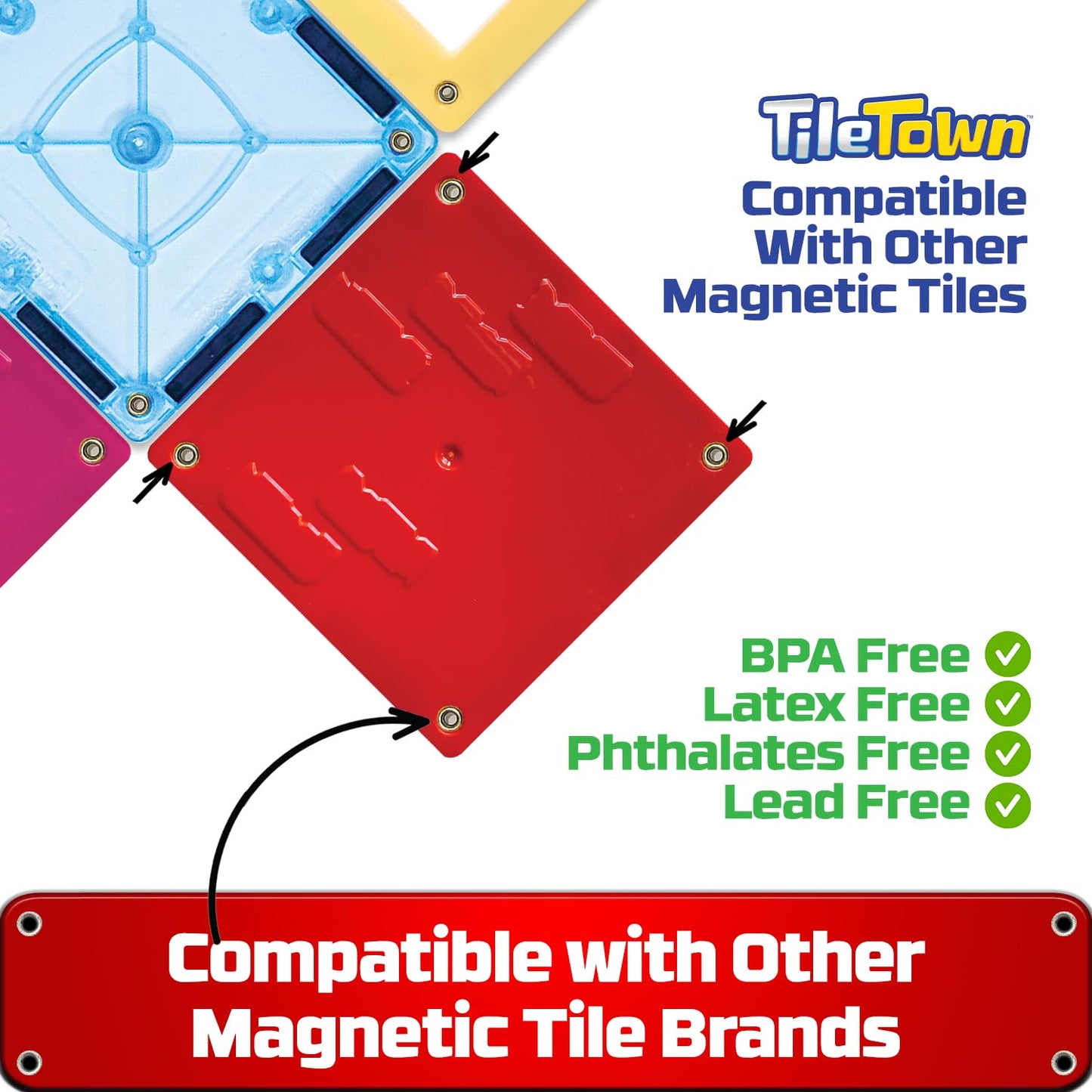 Tile Town Fire Station Magnetic Tiles Set – 66-Piece Kids Toy, Ages 3-6 | Amazon Exclusive