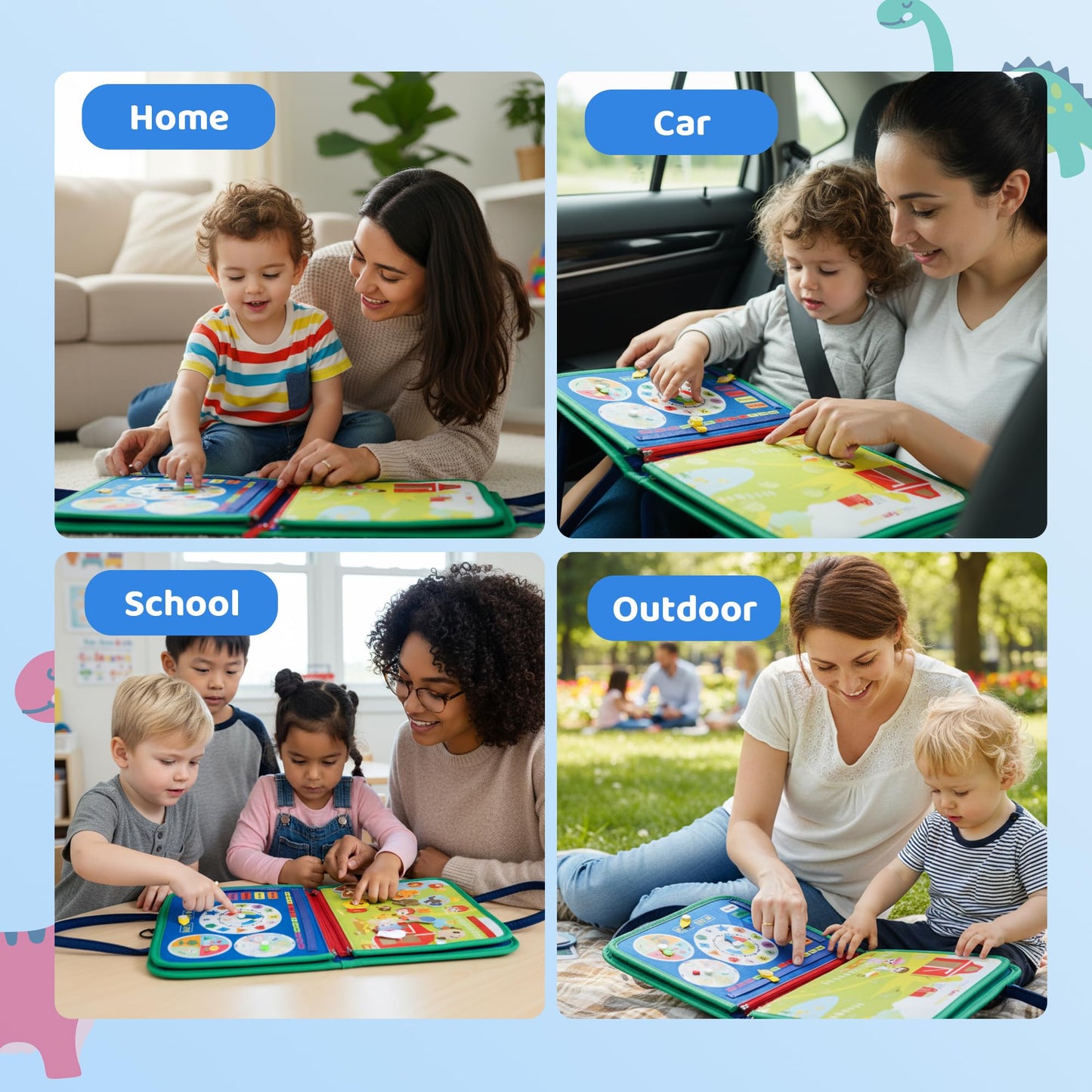 Tilhumt 8-in-1 Busy Book for Toddlers 1-3 | Montessori Felt Board with Travel Storage Bag