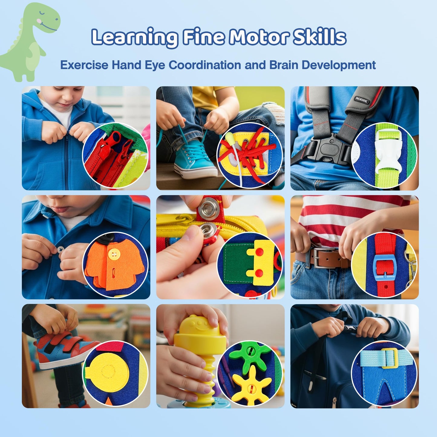 Tilhumt 8-in-1 Busy Book for Toddlers 1-3 | Montessori Felt Board with Travel Storage Bag