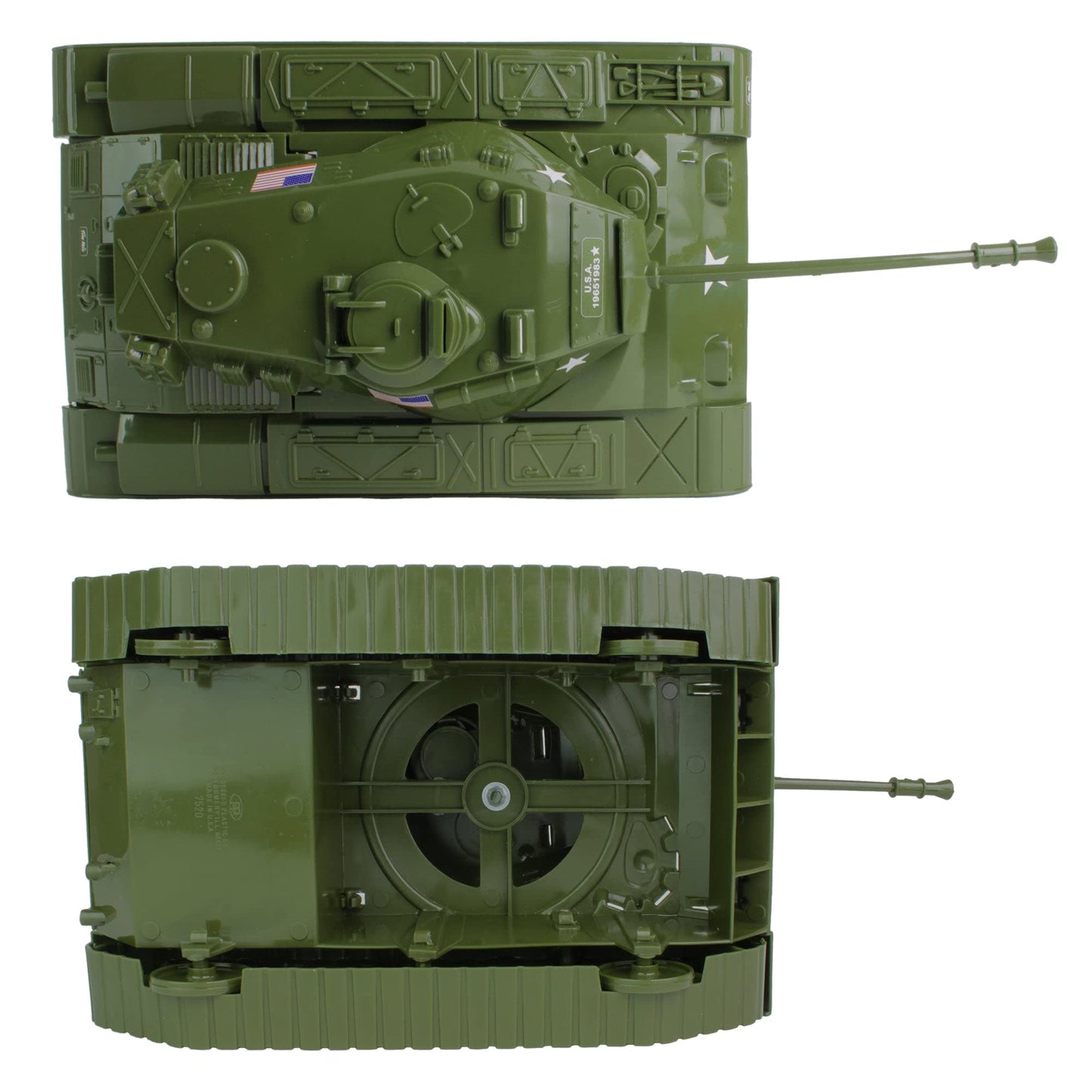 Tim Mee Toy Walker Bulldog Tank Playset – OD Green, 13-Piece, Made in USA