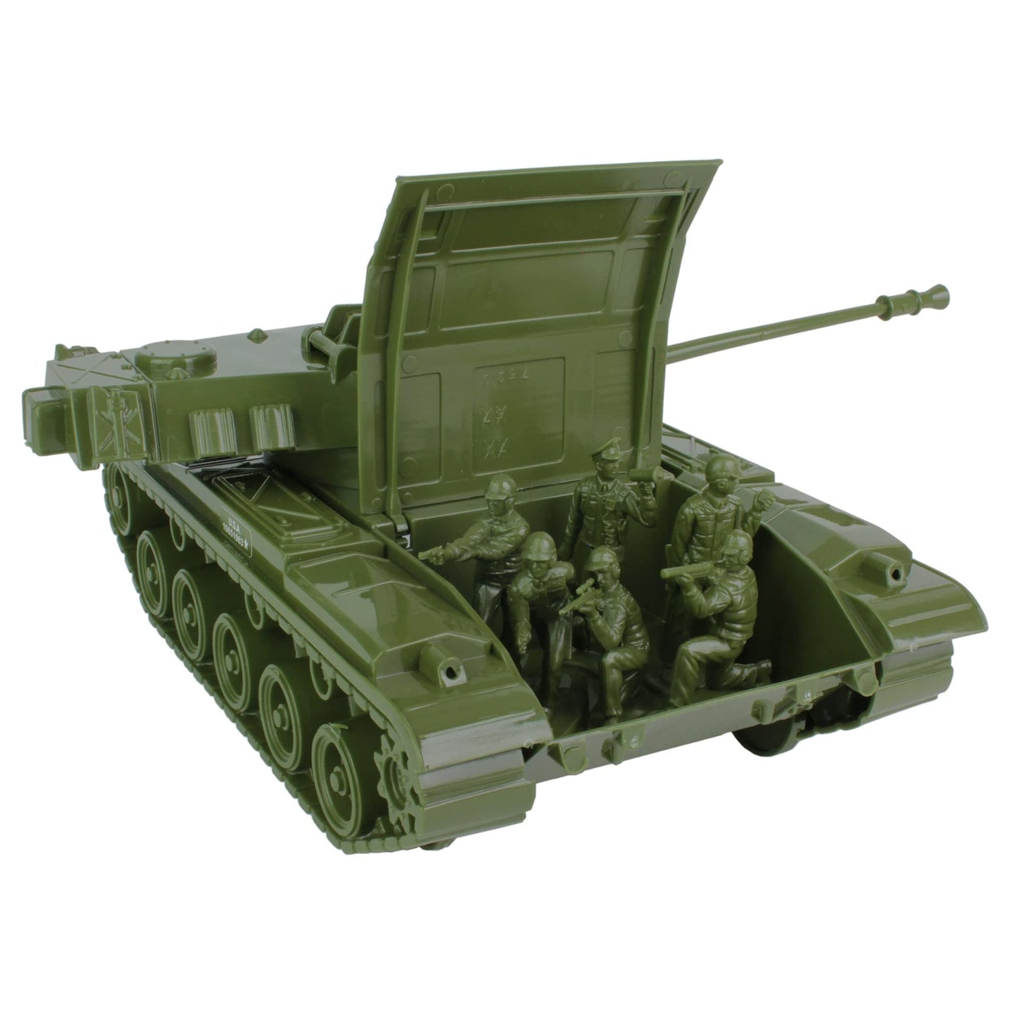 Tim Mee Toy Walker Bulldog Tank Playset – OD Green, 13-Piece, Made in USA