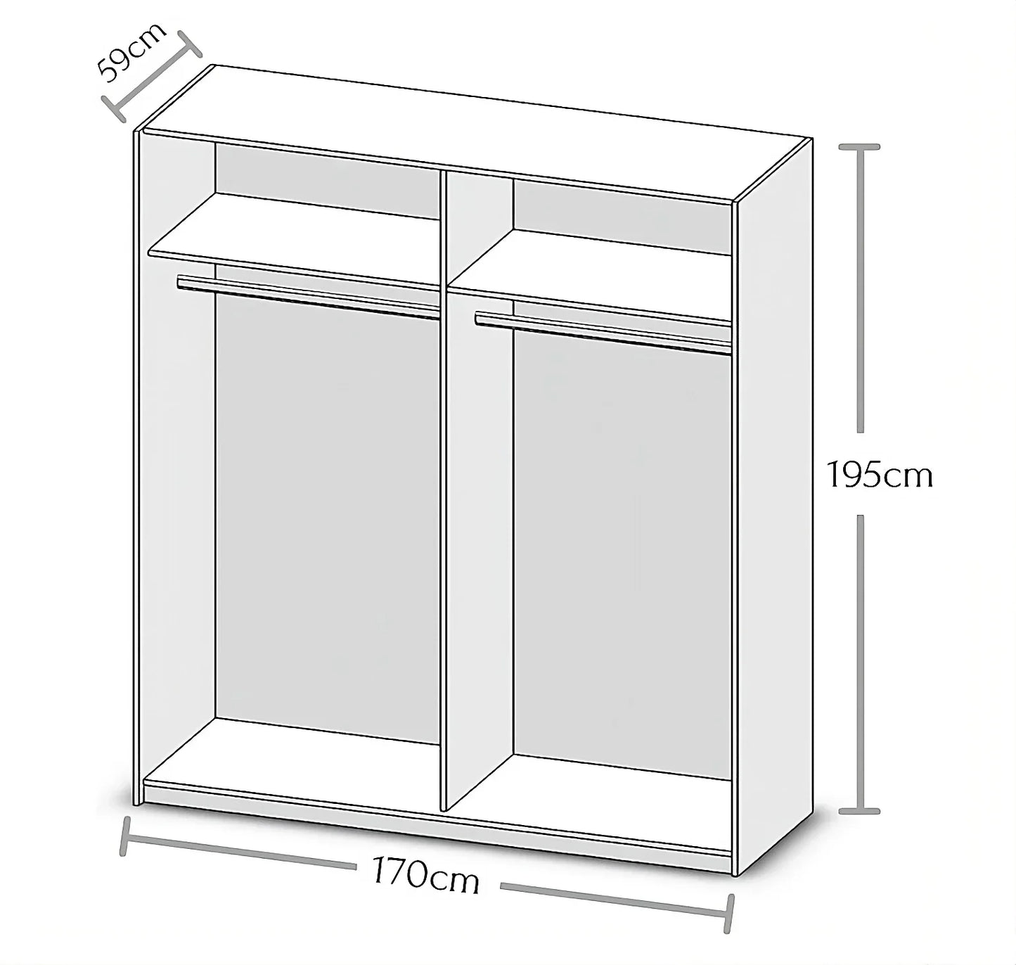 Time Sliding Door Wardrobe 170cm