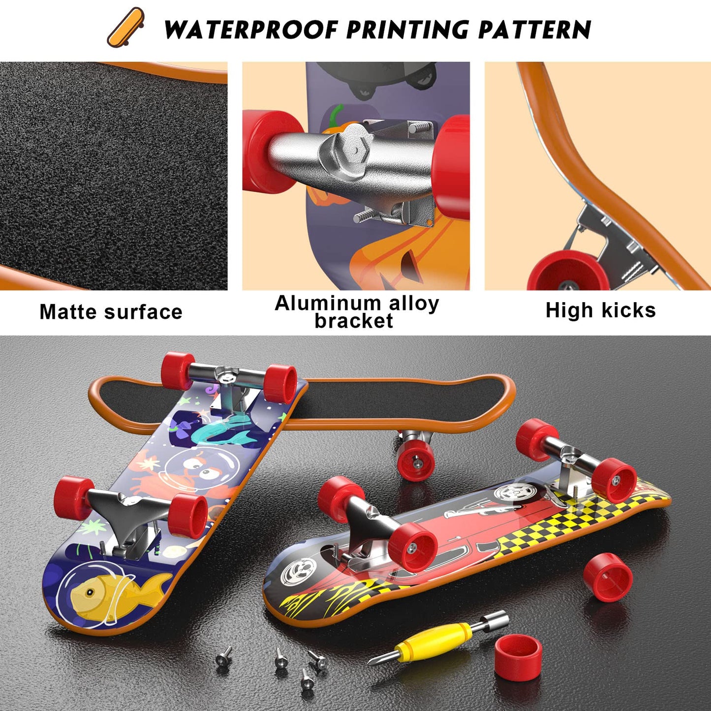 TIME4DEALS 4-Pack Fingerboards – Mini Skateboard Fingerboards for Creative Fingertips