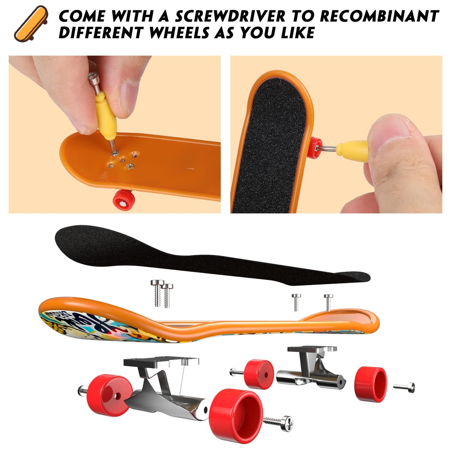 TIME4DEALS 4-Pack Fingerboards – Mini Skateboard Fingerboards for Creative Fingertips