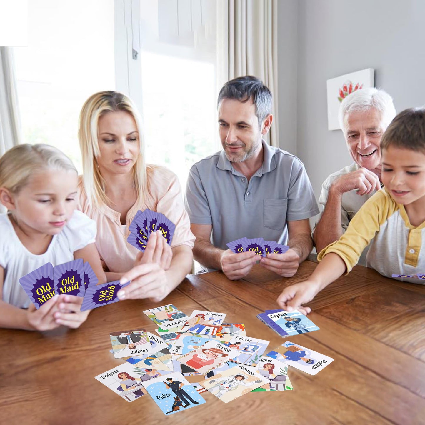 Timenued Go Fish & Old Maid Card Game Set – Family Fun for Kids 4-8