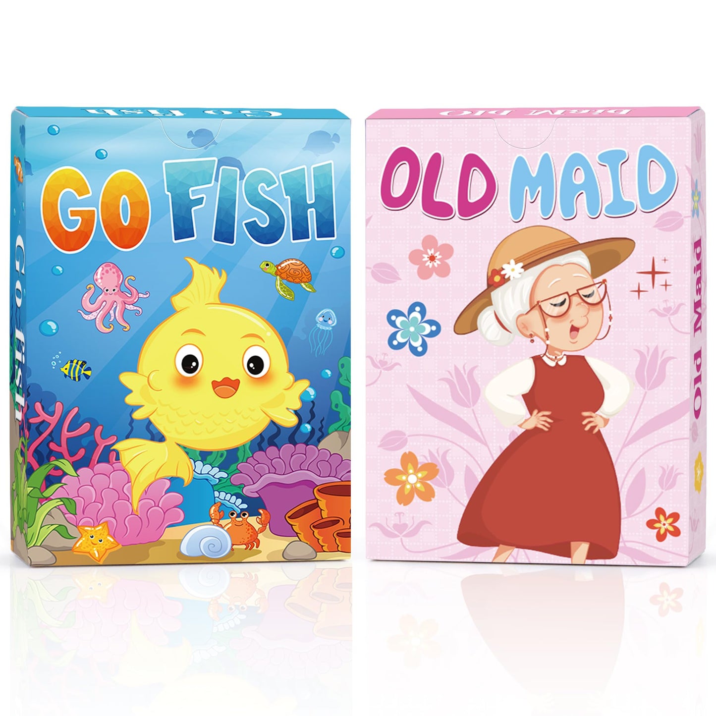 Timenued Go Fish & Old Maid Card Games – Easy Family Card Games for Kids
