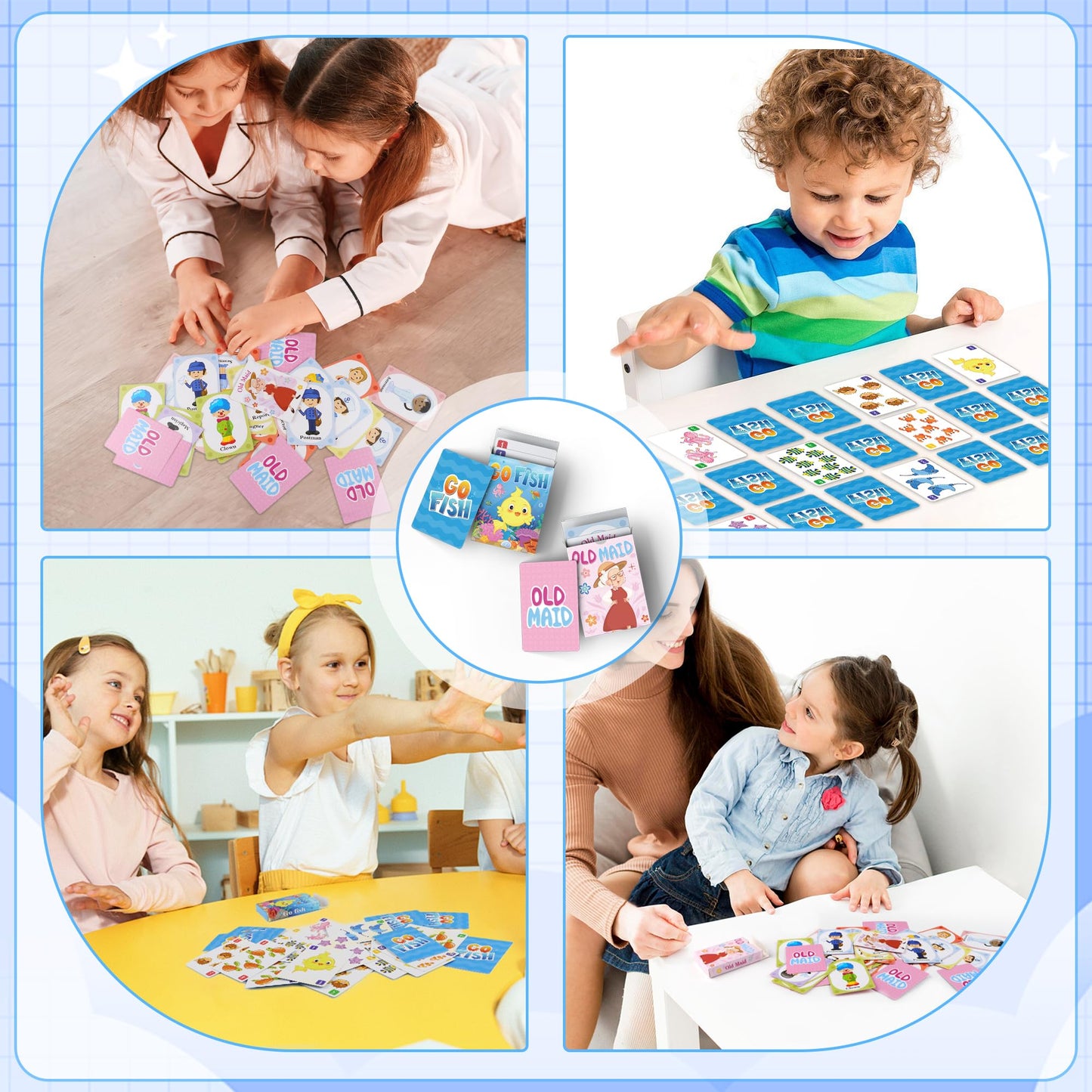 Timenued Go Fish & Old Maid Card Games – Easy Family Card Games for Kids