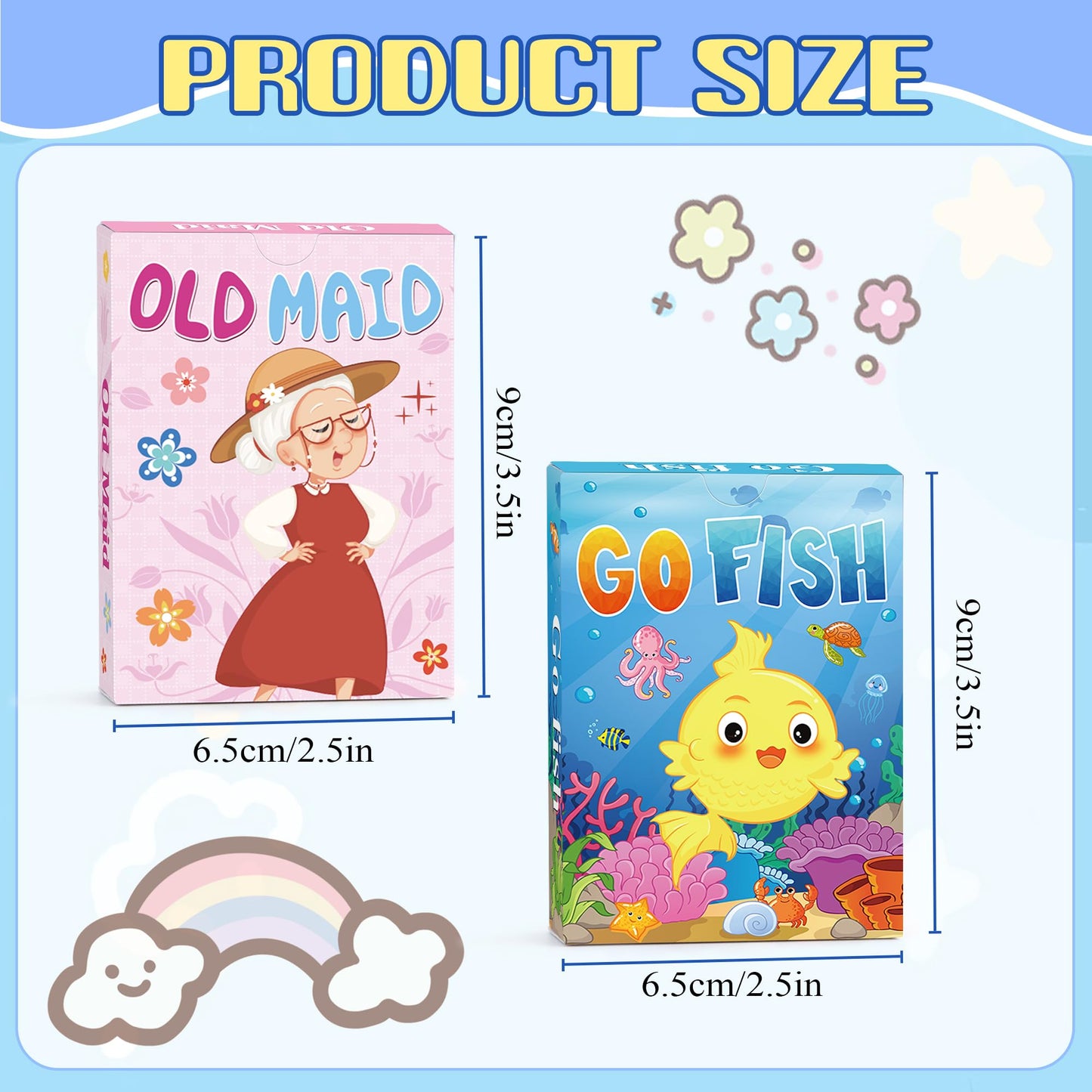Timenued Go Fish & Old Maid Card Games – Easy Family Card Games for Kids