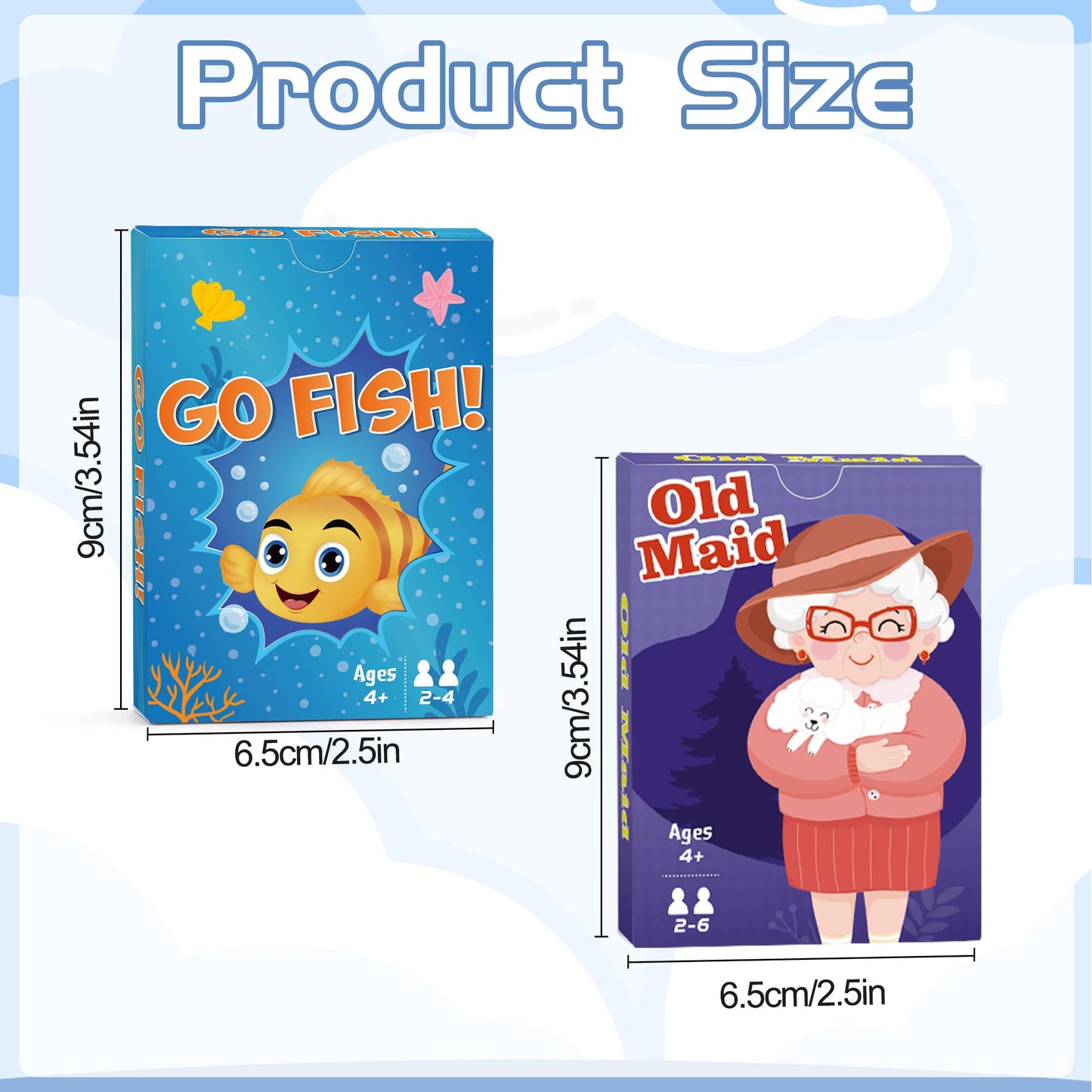 Timenued Go Fish & Old Maid Card Game Set – Family Fun for Kids 4-8