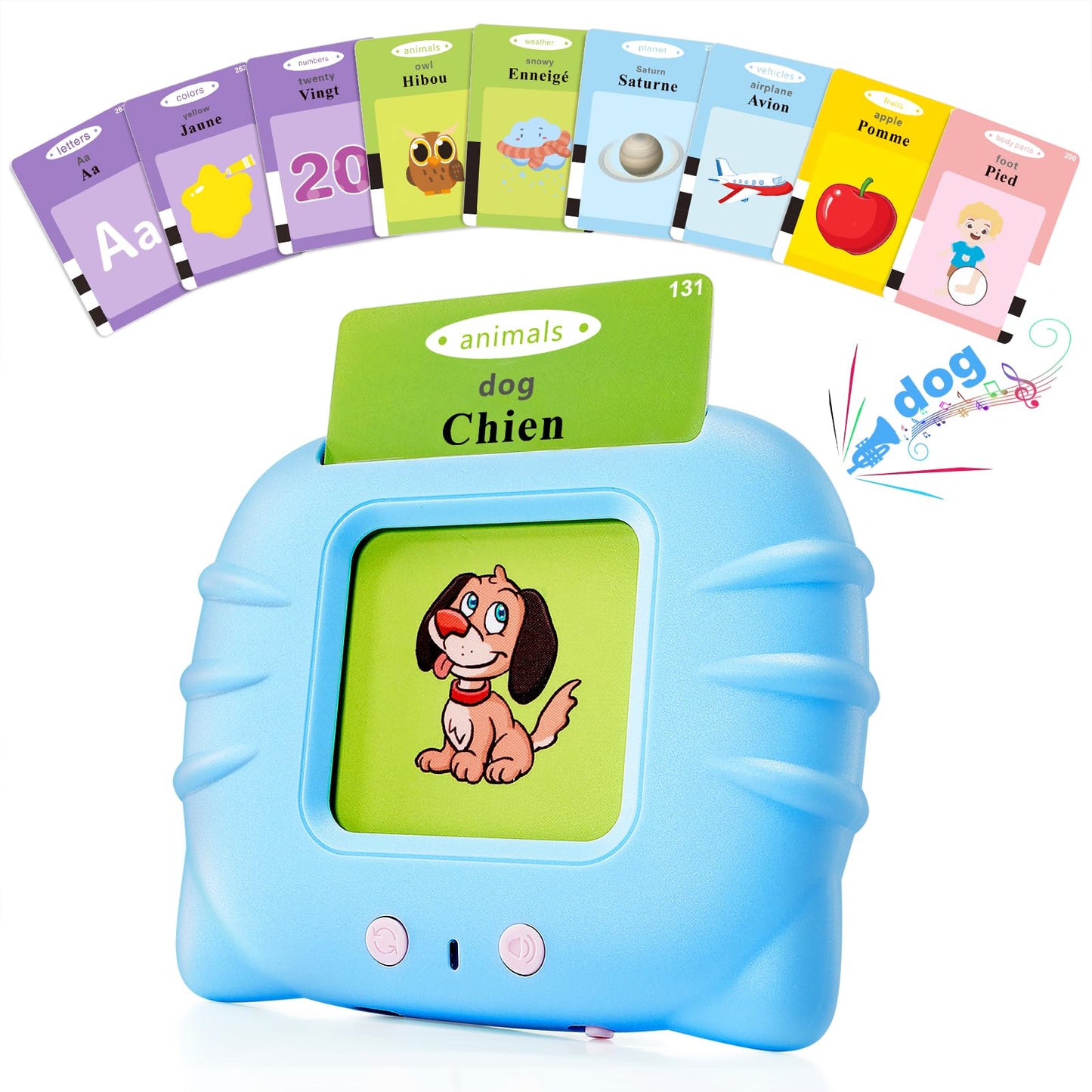 TimingSXD Bilingual French & English Flash Cards for Toddlers (Ages 2+)