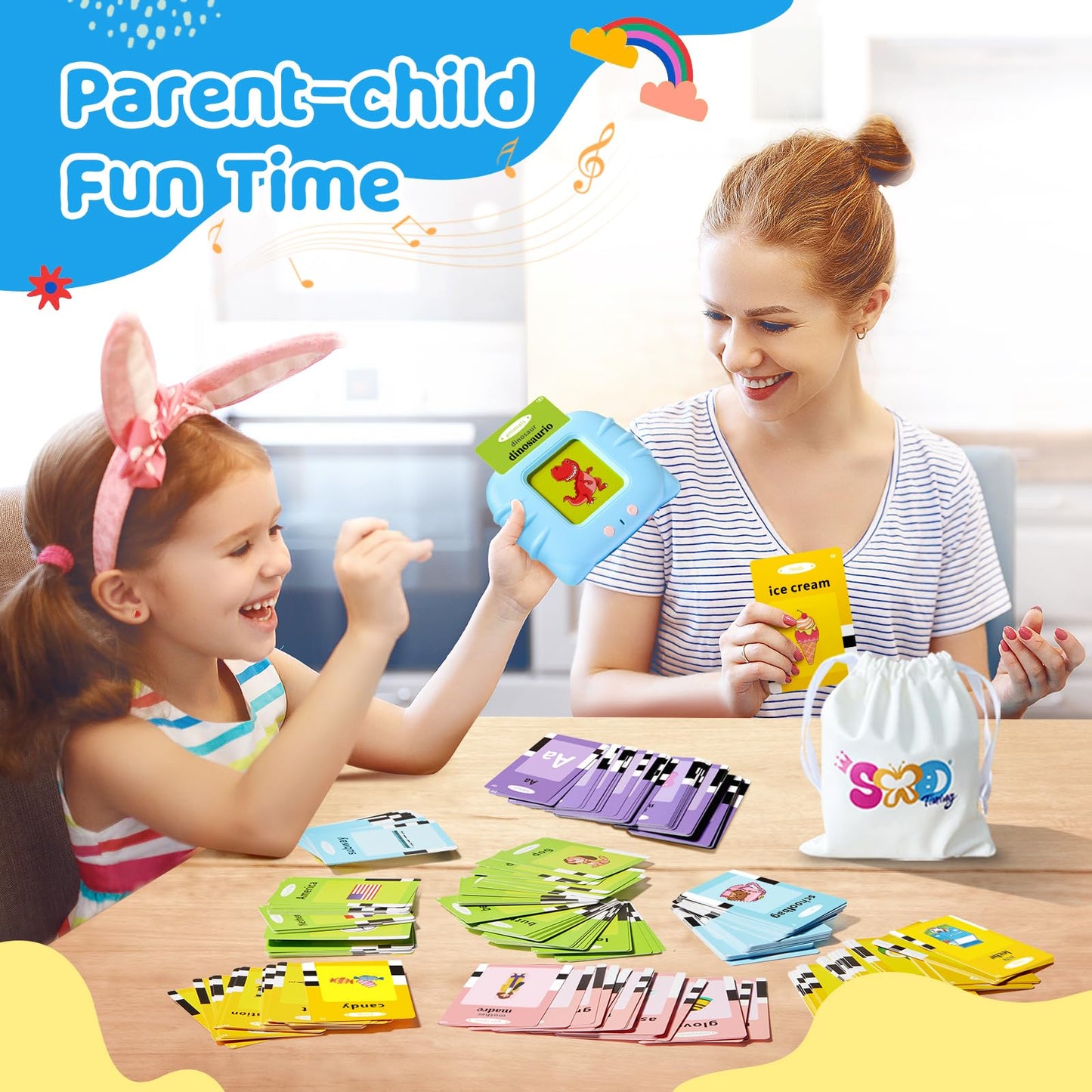 TimingSXD Bilingual French & English Flash Cards for Toddlers (Ages 2+)