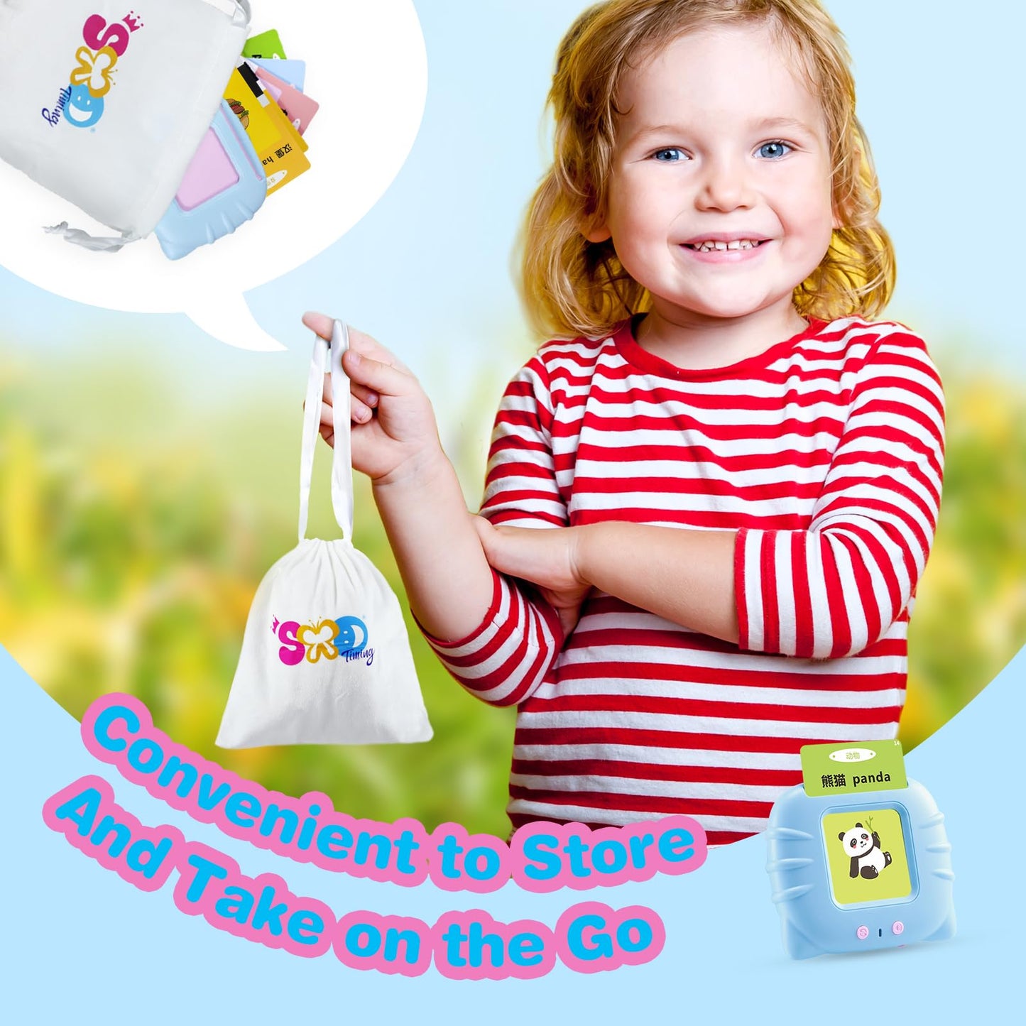 TimingSXD Bilingual Talking Flash Cards for Toddlers — Learn Chinese & English