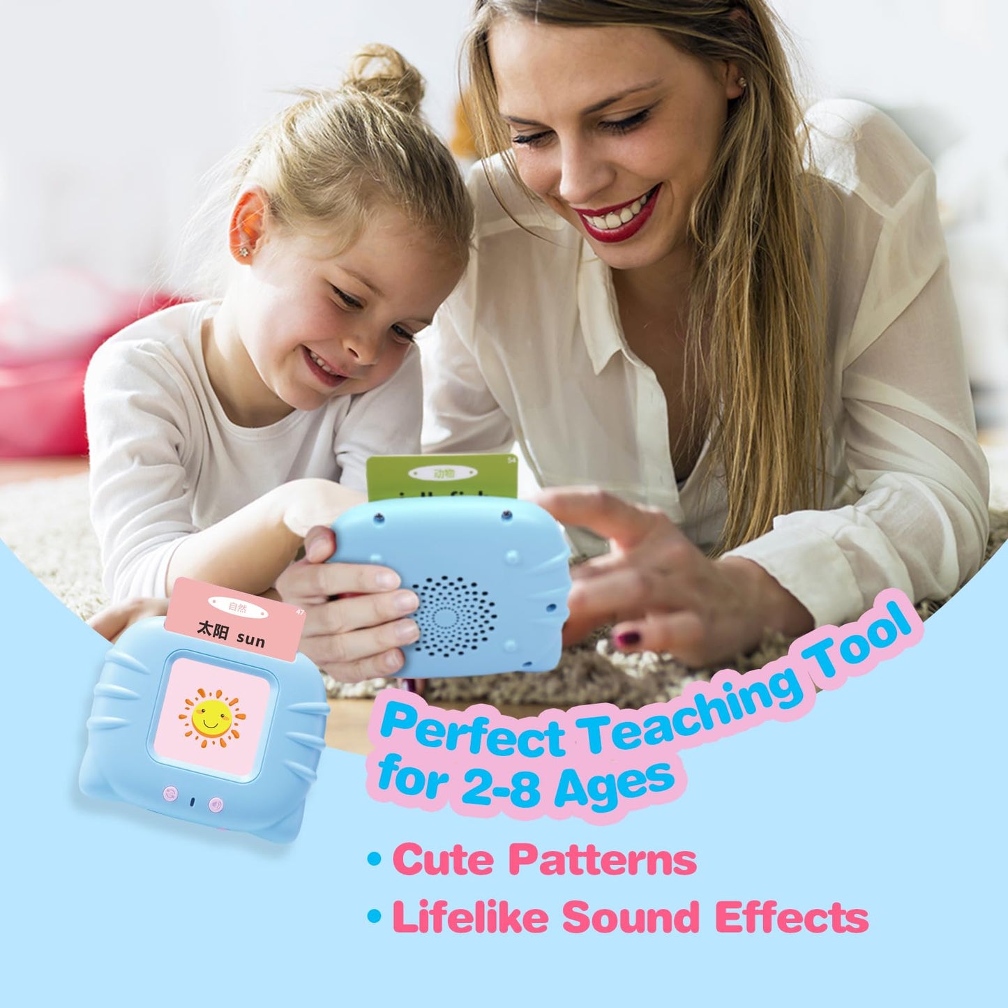 TimingSXD Bilingual Talking Flash Cards for Toddlers — Learn Chinese & English