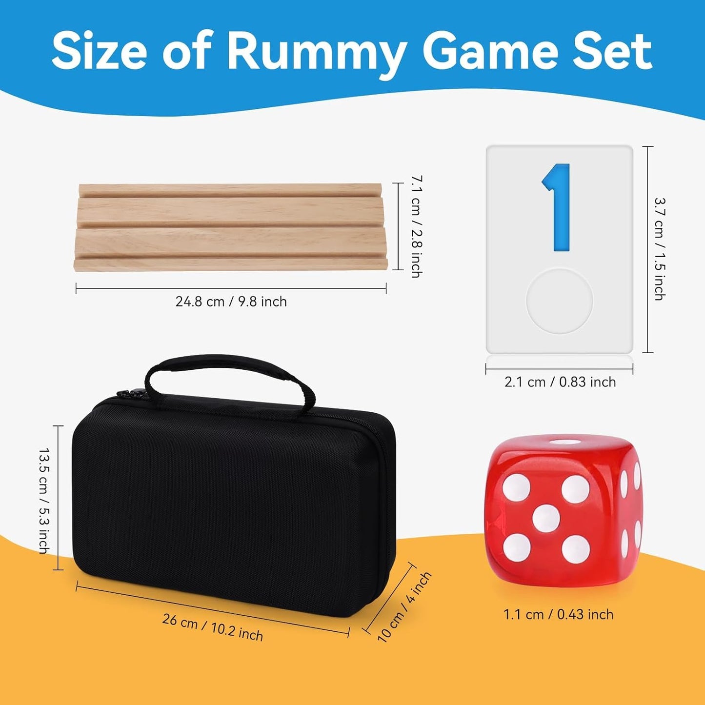 Timissu Rummy Cube 6-Player Edition – 160 Tiles, Wooden Racks, Travel Case