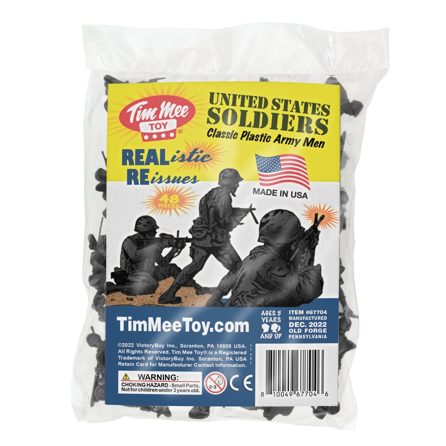 TimMee Plastic Army Men Black 48pc – Made in USA