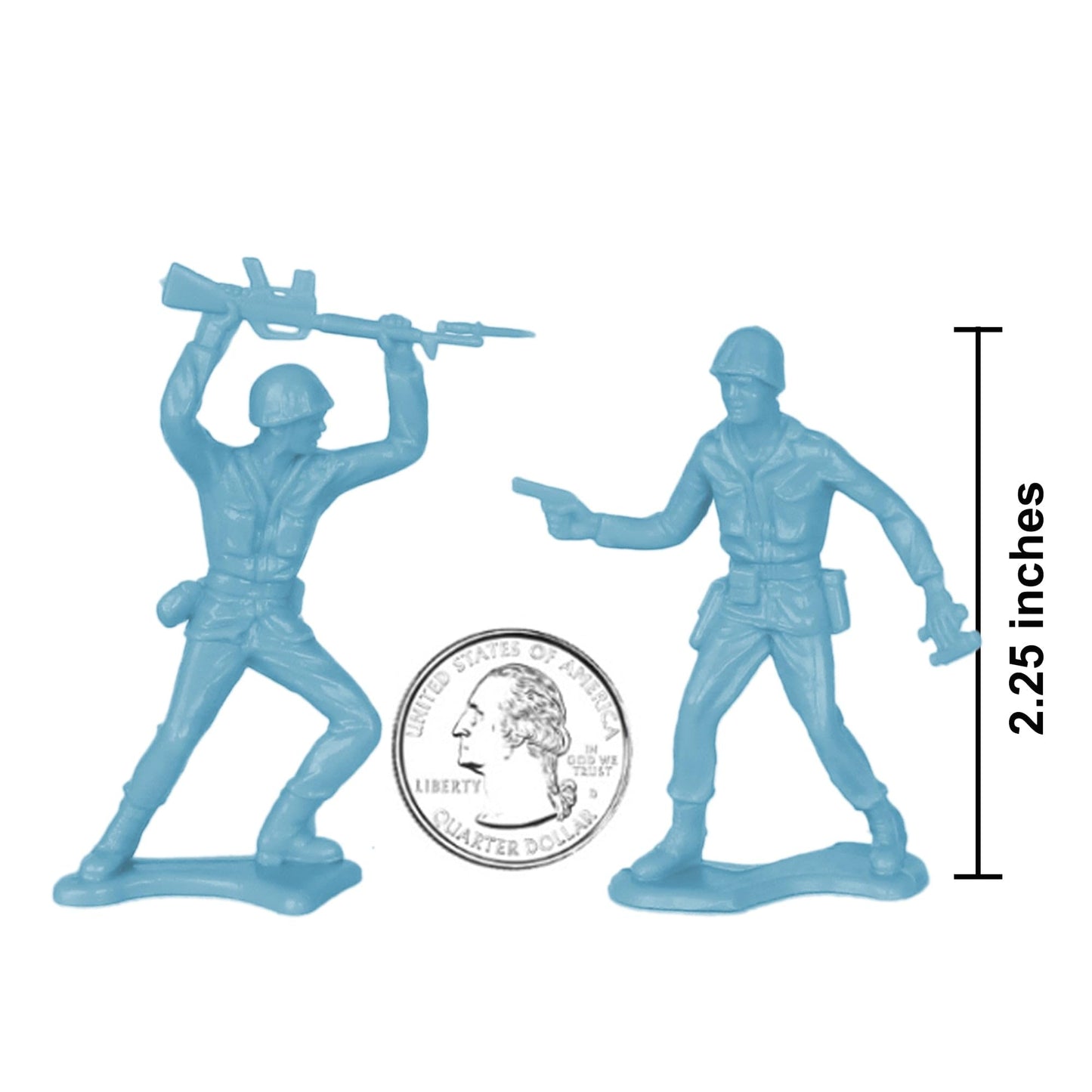 TimMee Plastic Army Men – Powder Blue 48pc Toy Soldiers (USA Made)