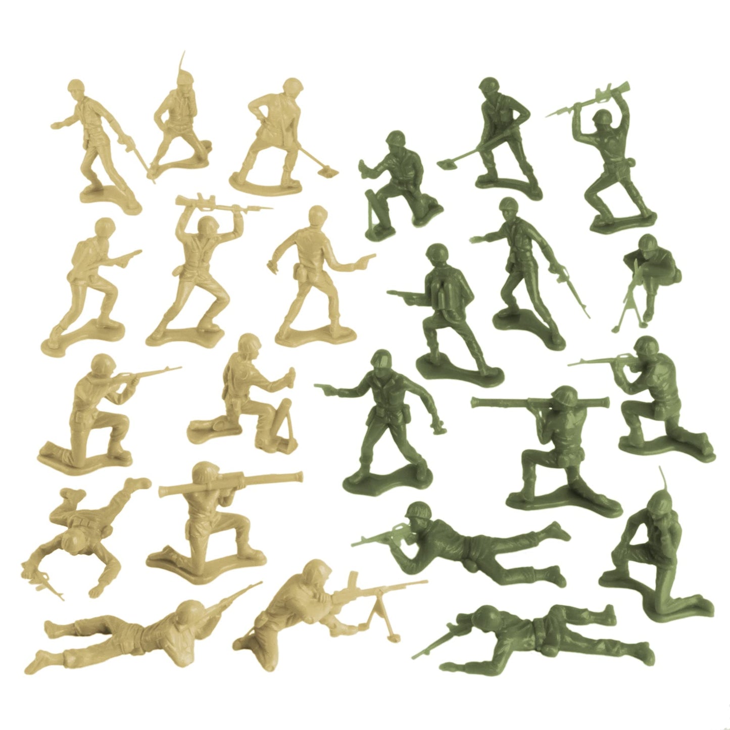 Tim Mee Toy Plastic Army Men – OD Green & Tan 100pc | Made in USA