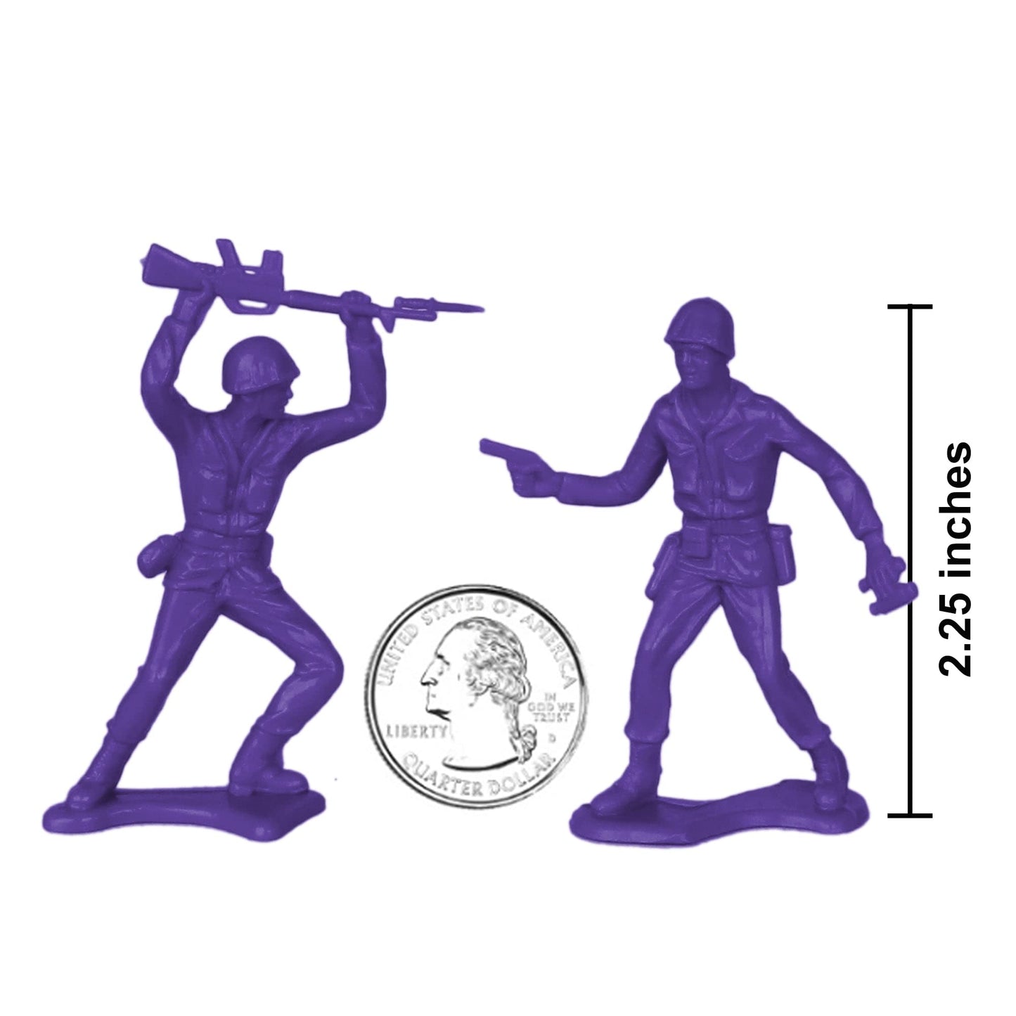 TimMee Plastic Army Men Purple 48pc – Made in USA Toy Soldiers (1:35 scale)