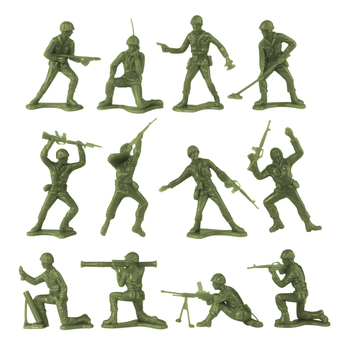Tim Mee Toy Plastic Army Men – OD Green & Tan 100pc | Made in USA