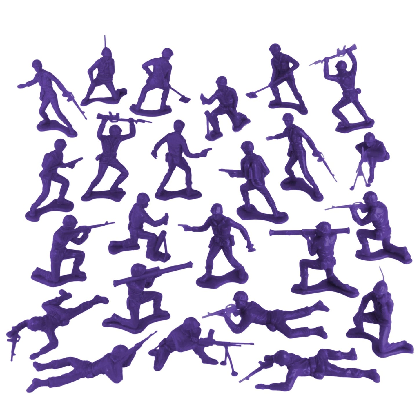 TimMee Plastic Army Men Purple 48pc – Made in USA Toy Soldiers (1:35 scale)
