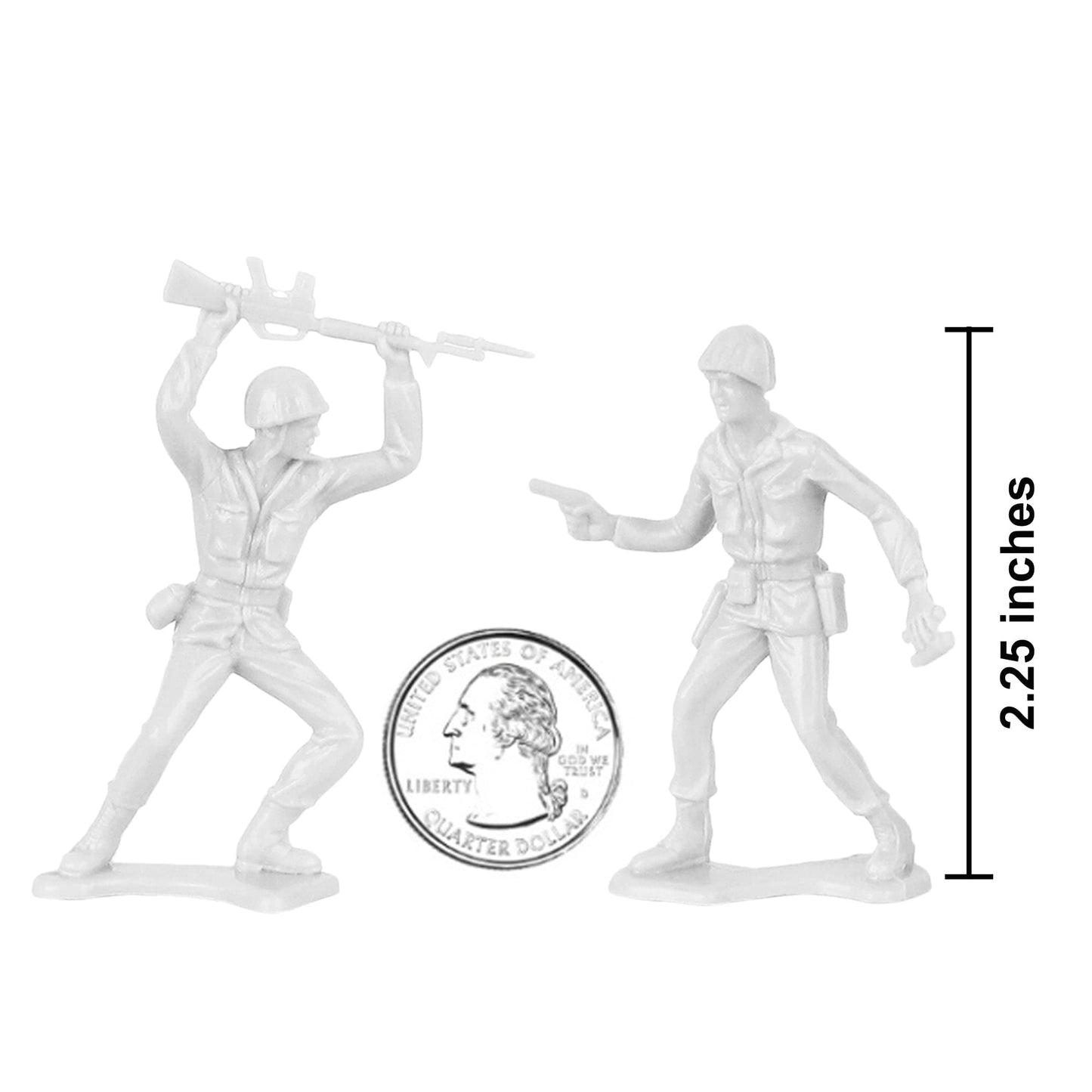 Tim Mee Toy Plastic Army Men – White 48-Piece Set, Made in USA
