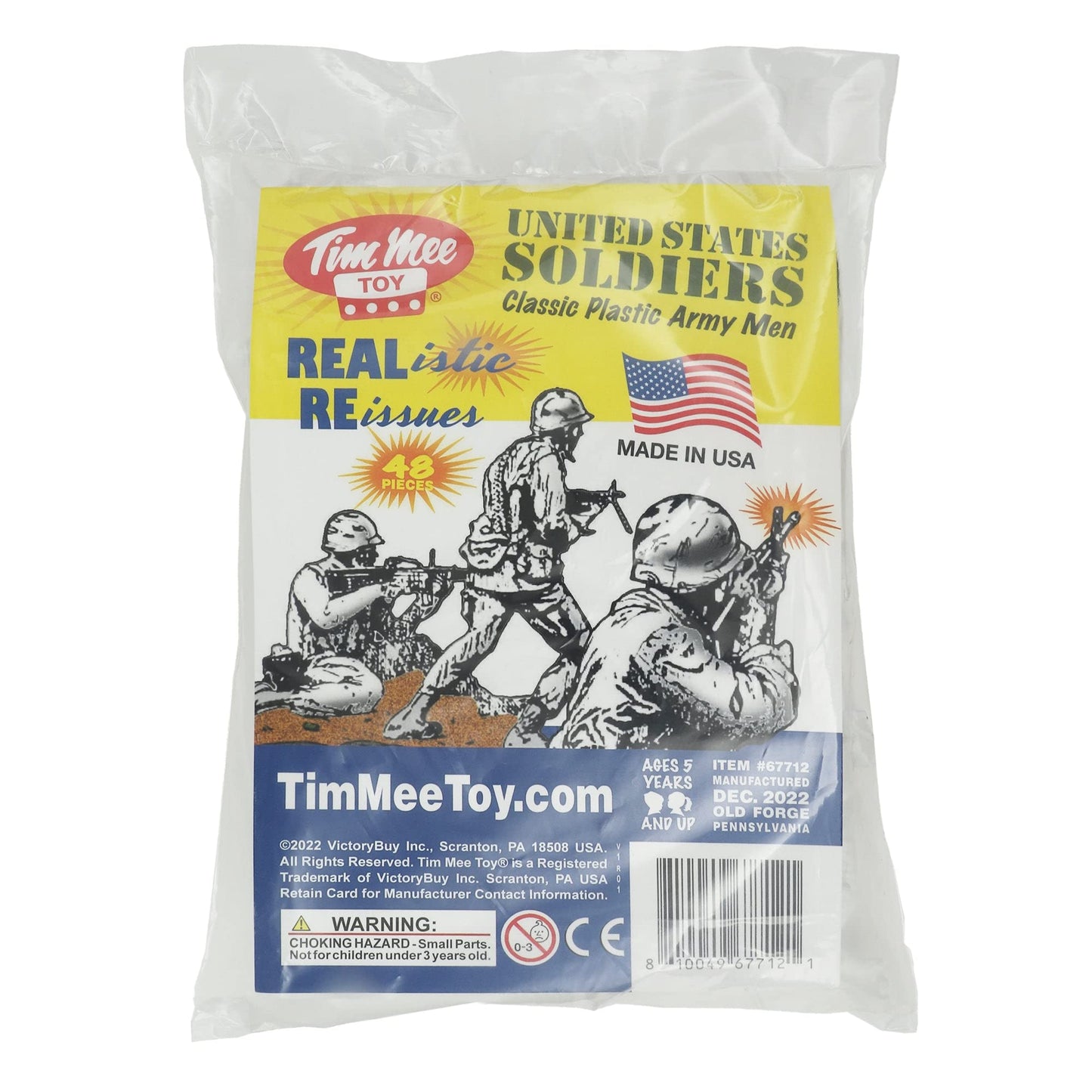 Tim Mee Toy Plastic Army Men – White 48-Piece Set, Made in USA