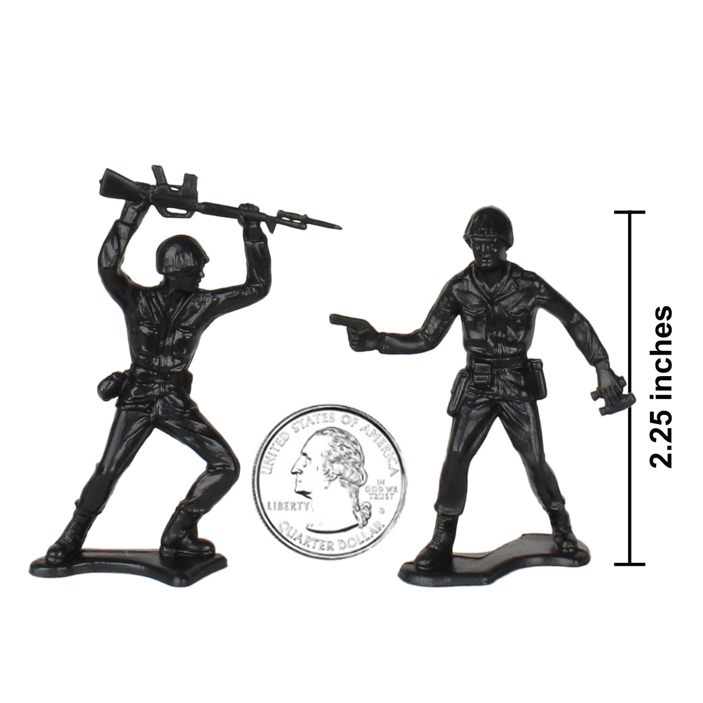 TimMee Plastic Army Men Black 48pc – Made in USA