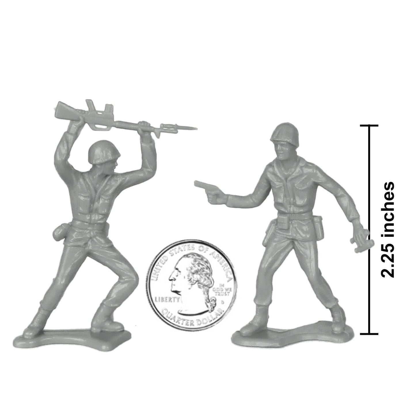 TimMee Plastic Army Men – Gray 48pc Toy Soldiers (Made in USA) | Tim Mee Toy