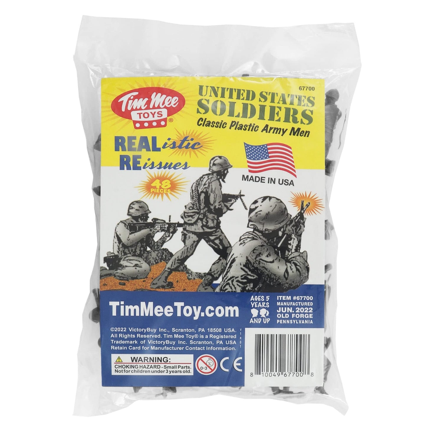 TimMee Plastic Army Men – Gray 48pc Toy Soldiers (Made in USA) | Tim Mee Toy