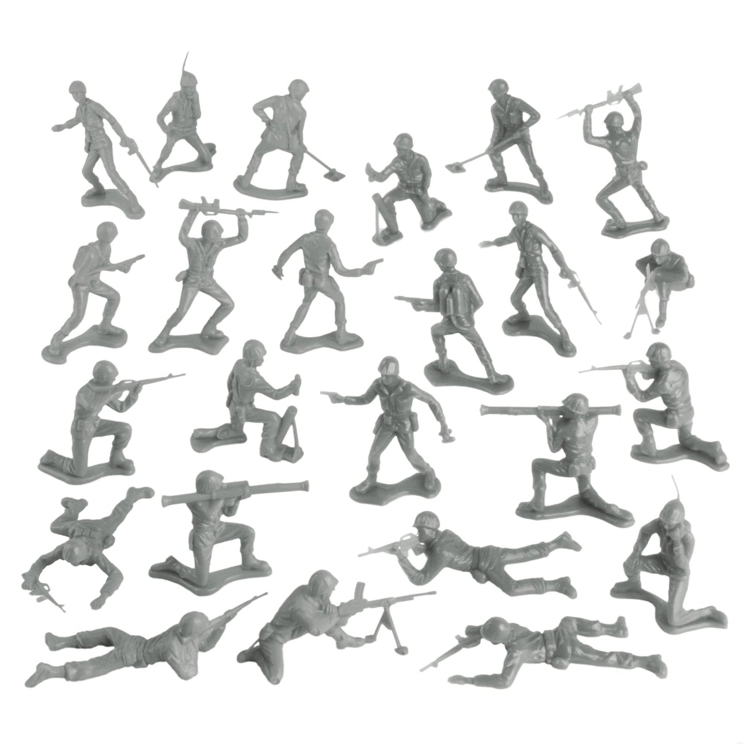 TimMee Plastic Army Men – Gray 48pc Toy Soldiers (Made in USA) | Tim Mee Toy