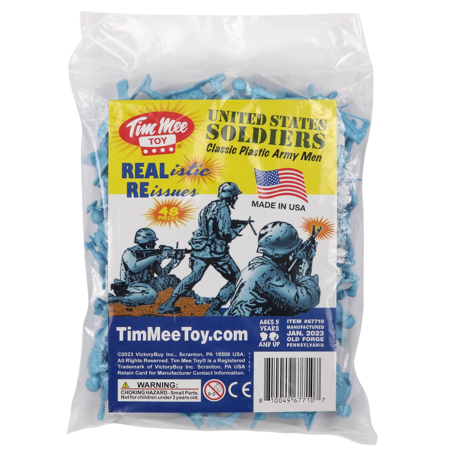 TimMee Plastic Army Men – Powder Blue 48pc Toy Soldiers (USA Made)