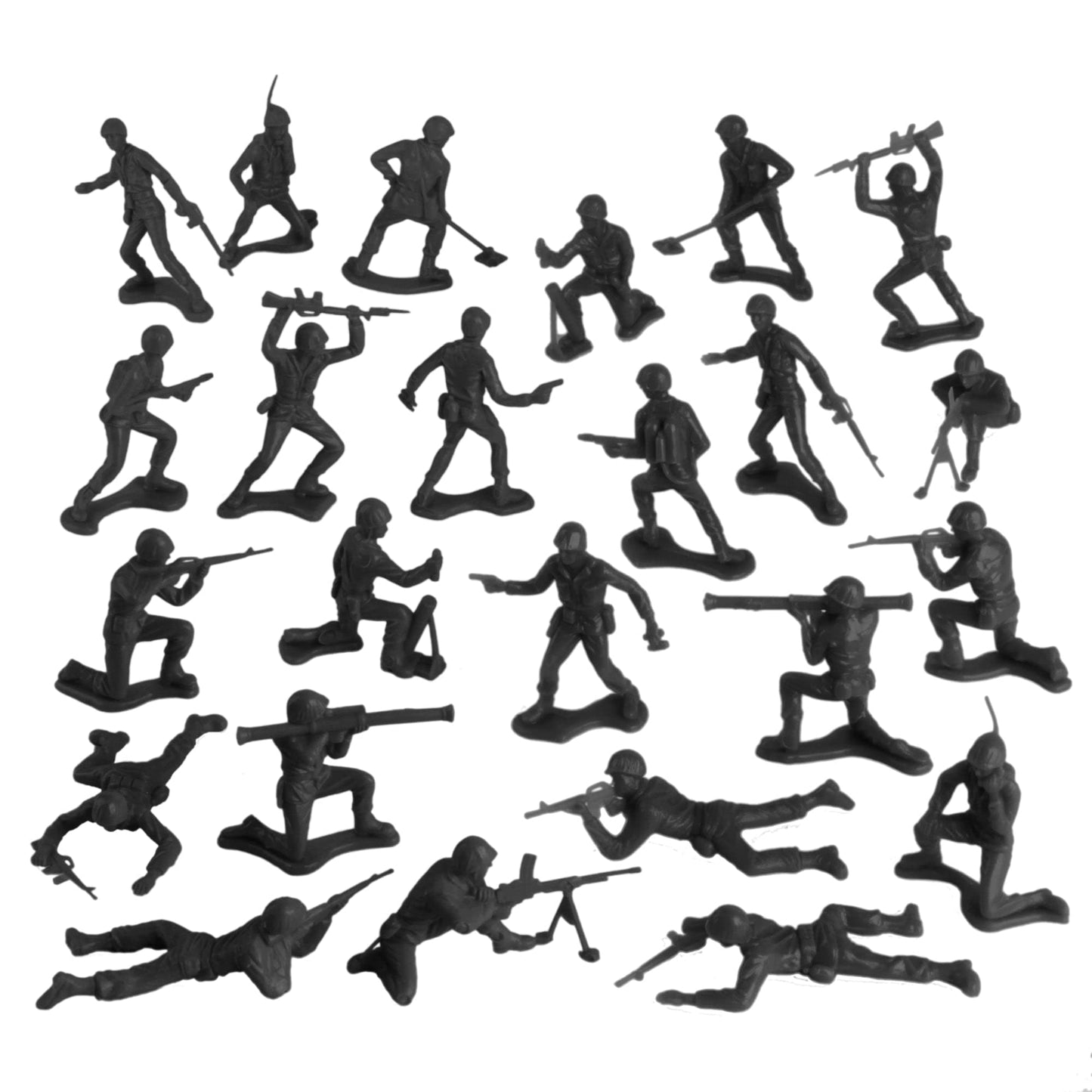 TimMee Plastic Army Men Black 48pc – Made in USA